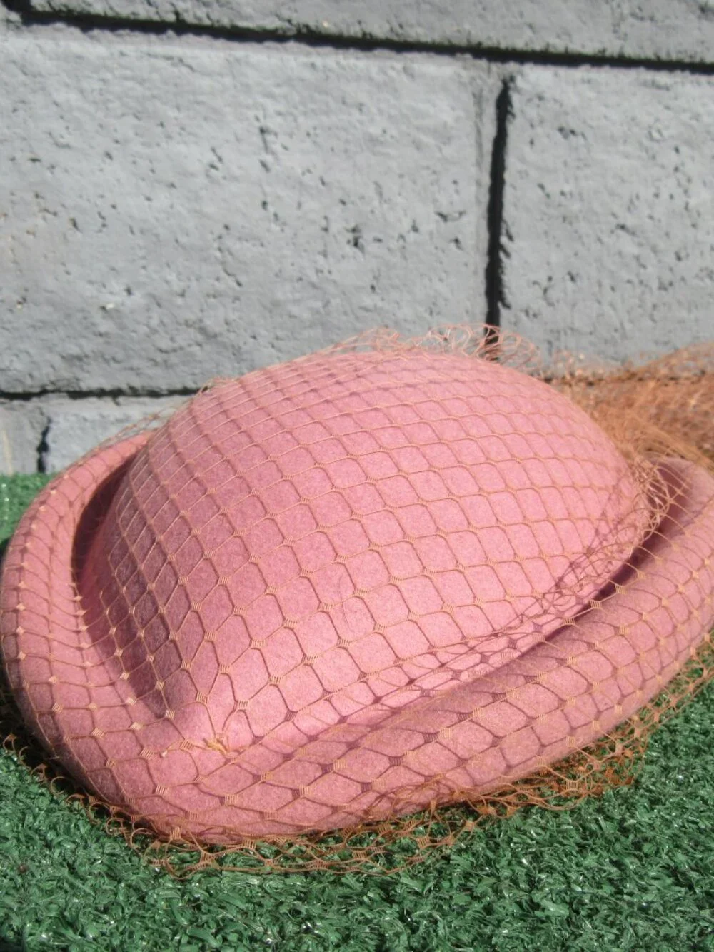 Gucci Agnes Lapin Pink Felt Hat w/ Veil Netting Size Small 56